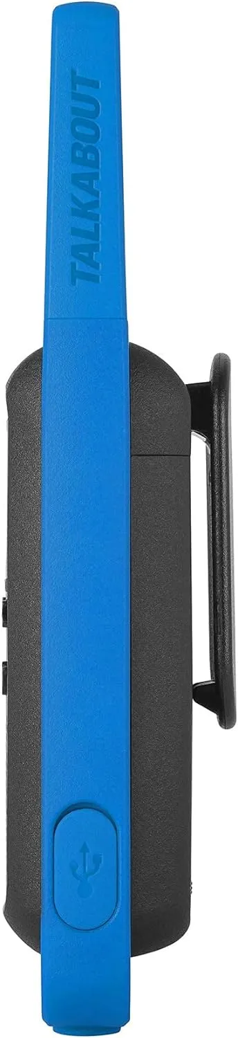 Motorola Solutions, Portable FRS, T270, Talkabout, Two-Way Radios, Rechargeable, 22 Channel, 25 Mile, Black W/Blue, 2 Pack