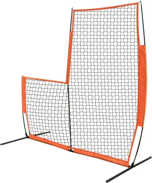 MR Portable Baseball L-Screen 7x7FT, Lightweight Pitcher Protector Screen, Baseball Practice Equipment Baseball Pitching Net, Pitching Net Protector Pop-Up Pitching Protecting L-Screen Net and Frame