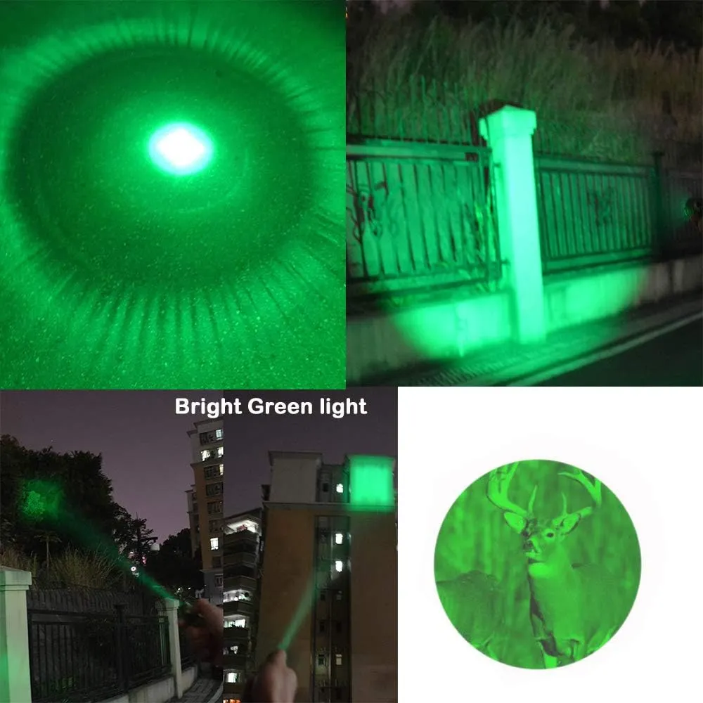 Multicolored 3-Mode Flashlight: Red, Green, Blue, UV & White LED Lights (Pack of 5)