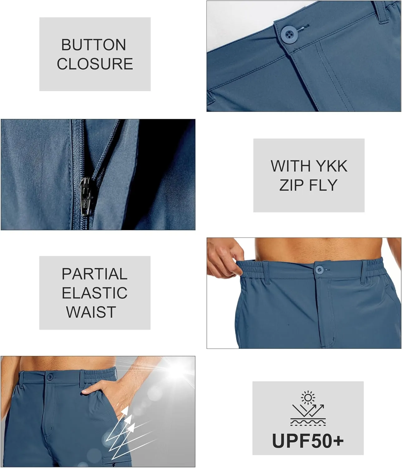 NATUVENIX Hiking Shorts Men, Quick-Dry Fishing Shorts for Men Lightweight Stretch Work Shorts Causal Travel