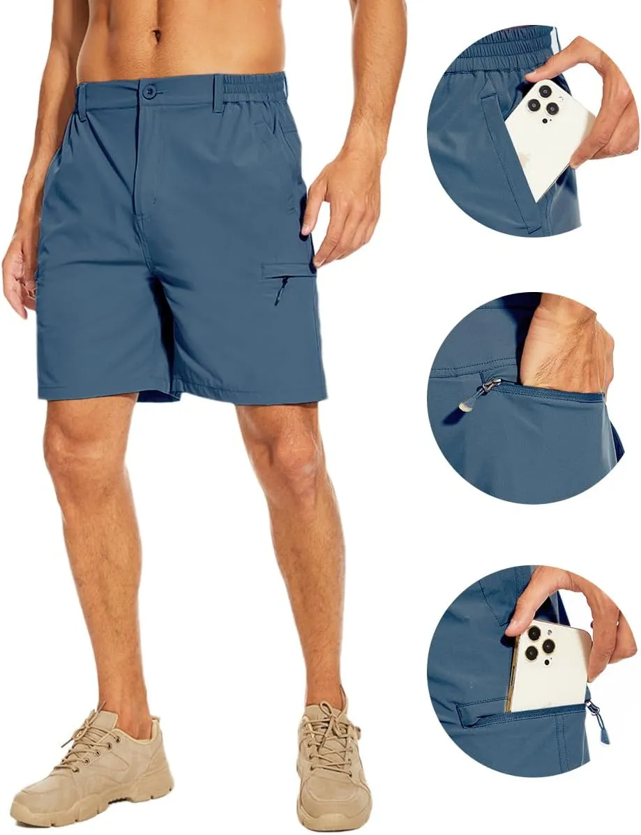 NATUVENIX Hiking Shorts Men, Quick-Dry Fishing Shorts for Men Lightweight Stretch Work Shorts Causal Travel