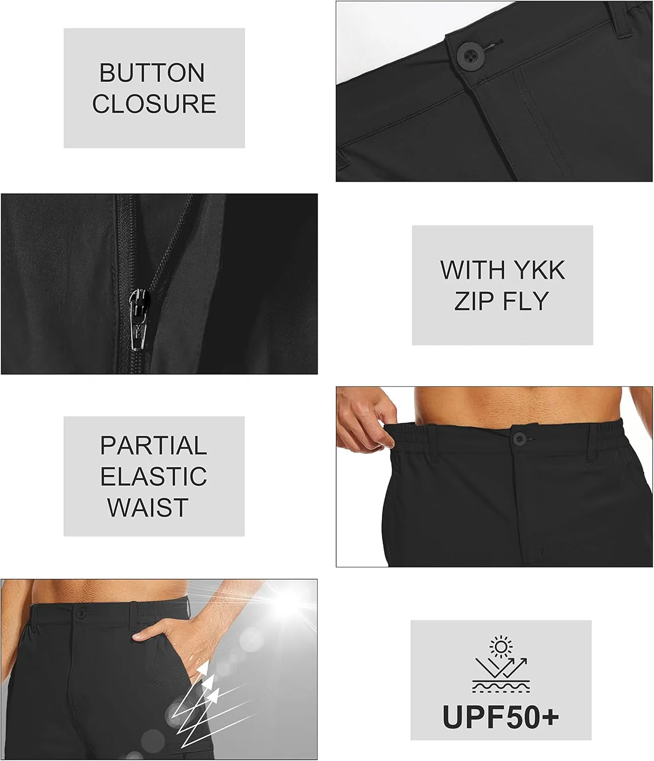 NATUVENIX Hiking Shorts Men, Quick-Dry Fishing Shorts for Men Lightweight Stretch Work Shorts Causal Travel
