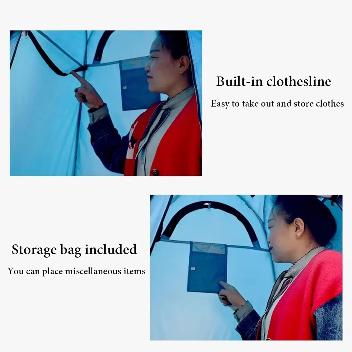 NEONMAN Dressing Tent with 3 Ventilation Windows, Camping Toilet Tent Portable Privacy Shower Tent, Waterproof and Sun-Proof Protecting Privacy, Suitable for Camping(Sky Blue)