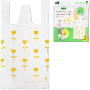 Nexta Portable Poly-Bag, 5.3 gal (15 L), Pack of 10, Flower Pattern, Yellow, Biomass 10, Product Size: Approx. Height 21.7 x Width 11.8 x Depth 5.9 inches (55 x 30 x 15 cm)