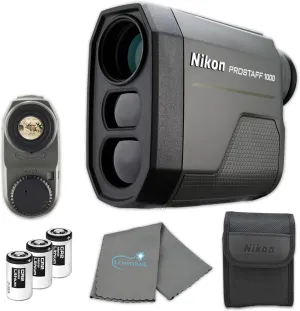 Nikon Prostaff Laser Rangefinder Bundle with 3 CR2 Batteries and Cleaning Cloth