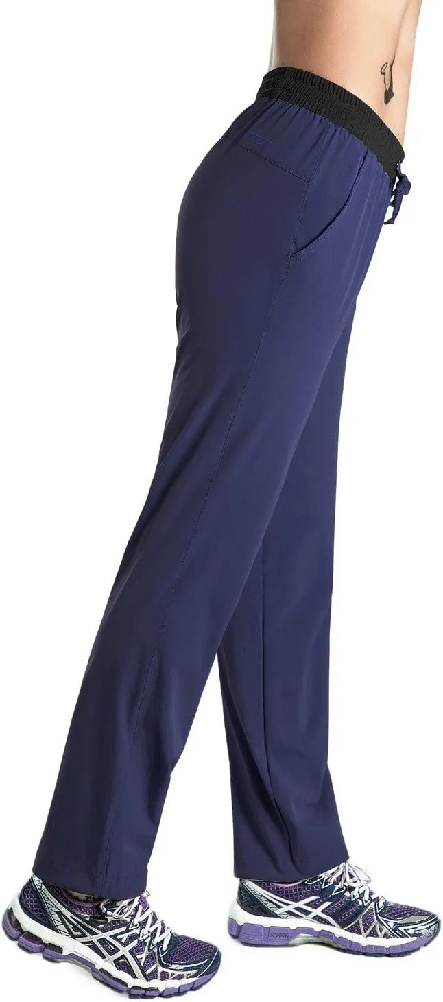 Nonwe Women's Quick Drying Hiking Pants Lightweight Drawstring Joggers with Pockets Elastic Waist Pants