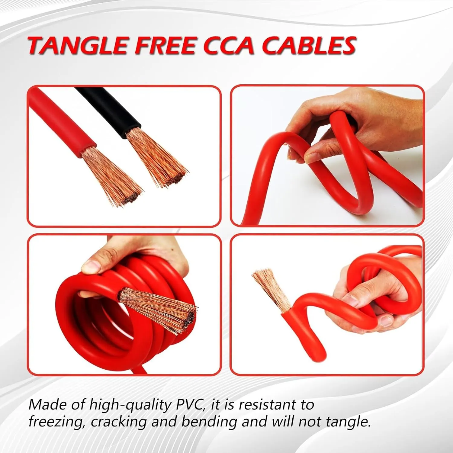 NOONE Jumper Cables with Smart-6 Protector, Professional Booster Cables 6 Gauge 16Feet (6AWG x 16Ft) with Carry Bag Included