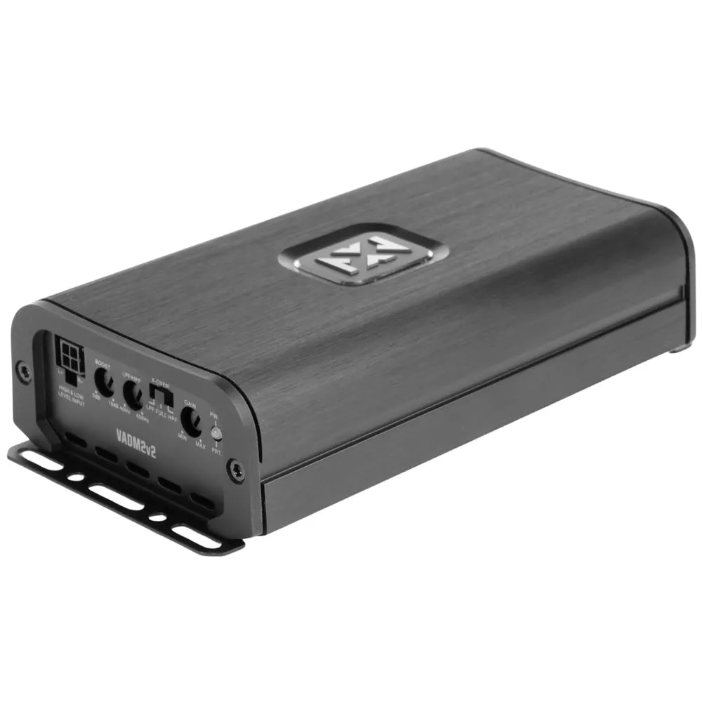 NVX VADM2v2 2-Channel Class D Amplifier 1200W Peak, 600W RMS, 2/4-ohm Stable, High/Low Pass X-Over, for Car/Truck/Marine/UTV/Motorcycle (VADM2 Version 2)