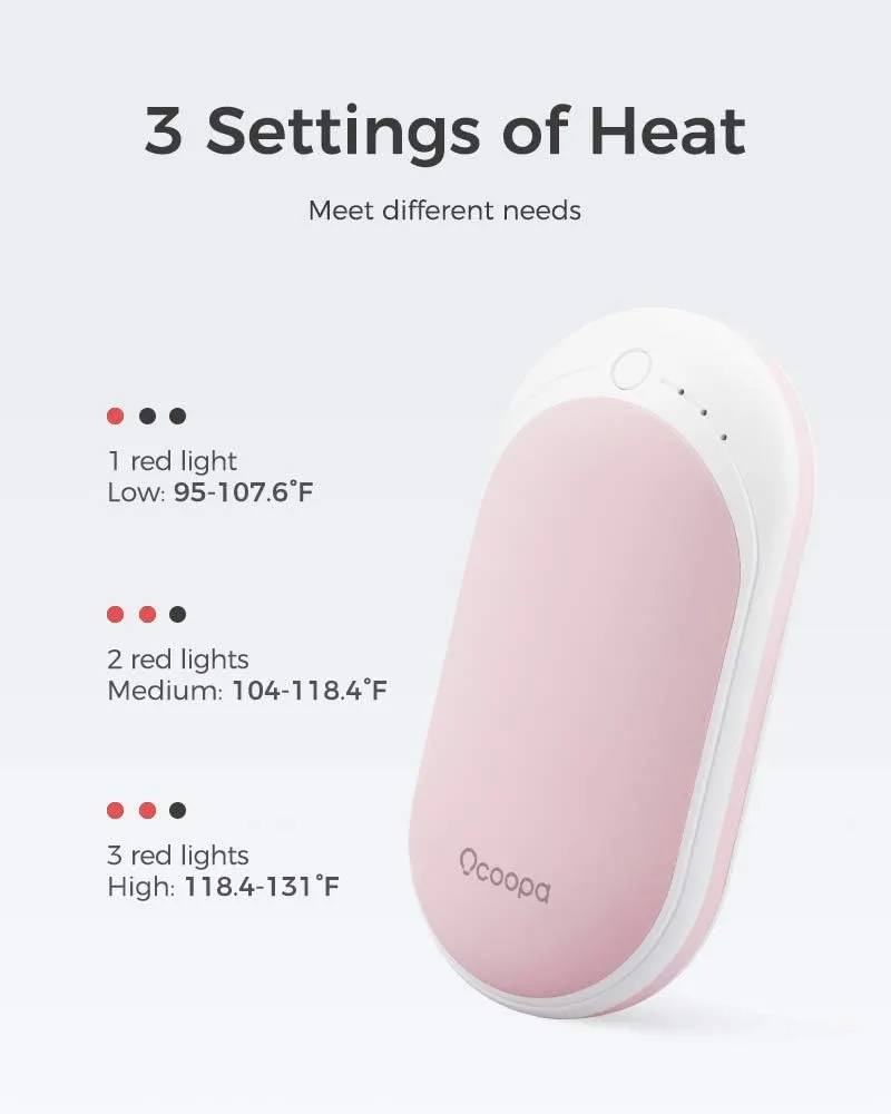 OCOOPA HotPal Rechargeable Hand Warmer, Electric Handwarmer,Portable Pocket Heater, Heat Therapy Great for Raynauds, Hunting, Golf, Camping, Women Mens Gifts