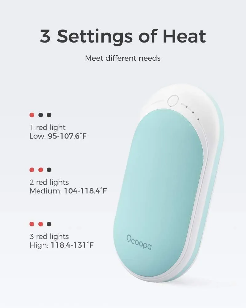 OCOOPA HotPal Rechargeable Hand Warmer, Electric Handwarmer,Portable Pocket Heater, Heat Therapy Great for Raynauds, Hunting, Golf, Camping, Women Mens Gifts
