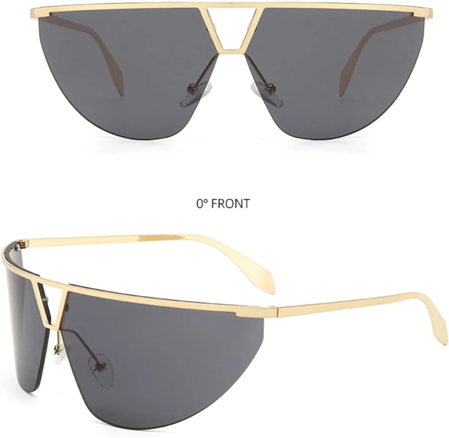 One-piece Fashion Glasses for Women Men Wrap Around Semi Rimless Glasses for Cycling Beach Party