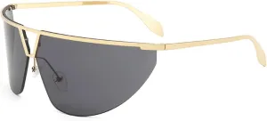 One-piece Fashion Glasses for Women Men Wrap Around Semi Rimless Glasses for Cycling Beach Party