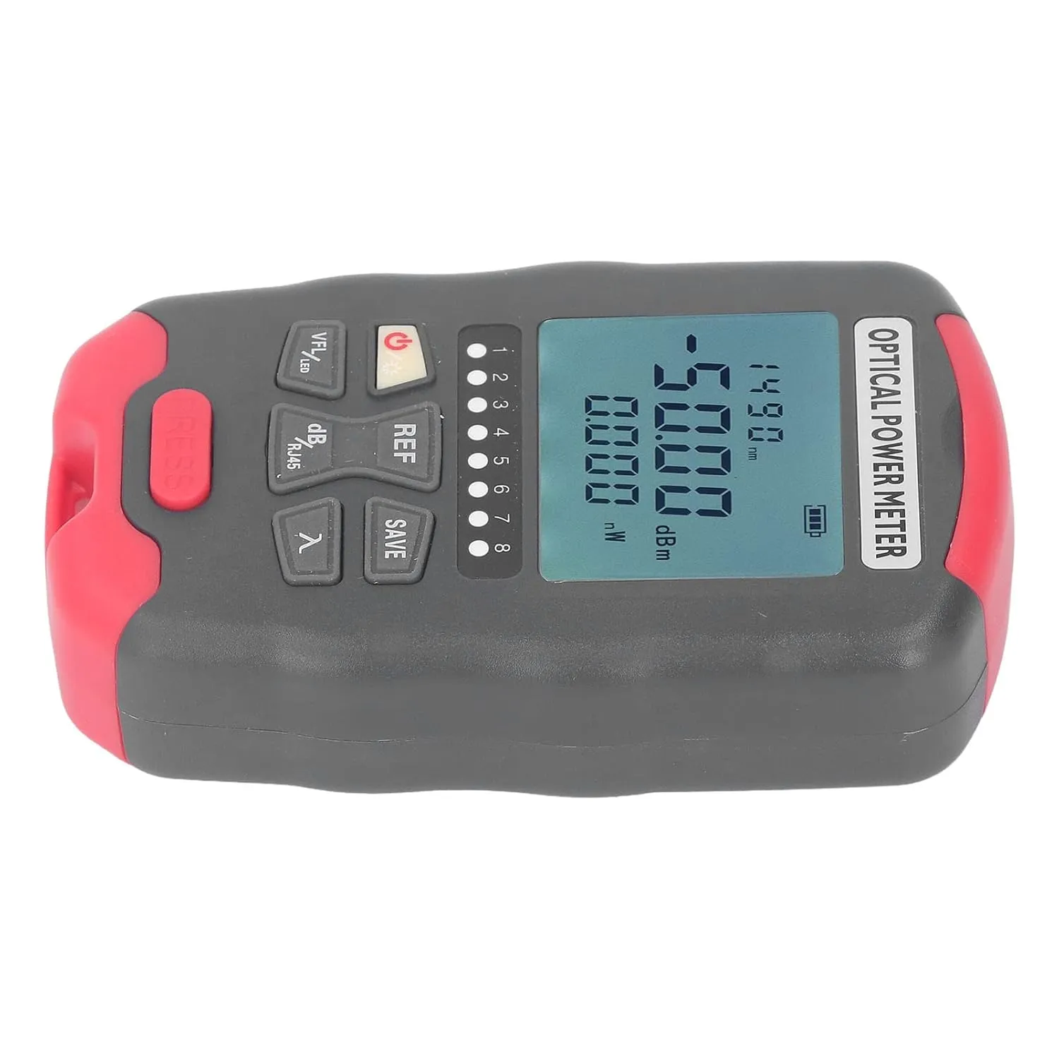 Optical Fiber Power Meter, Portable Fibre Optic Tester with LED Light, Professional Network Cable Tester for Communication Engineering, Broad Testing Capabilities, Multiple (‑70 to  10dBm)