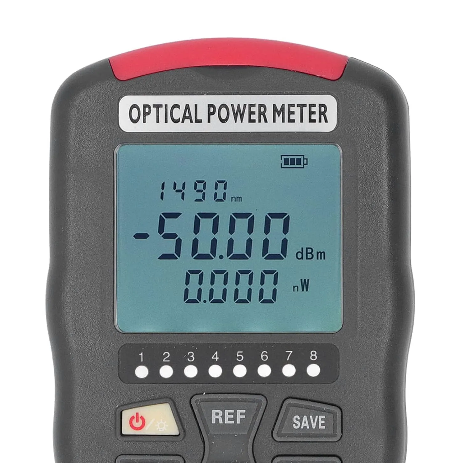 Optical Fiber Power Meter, Portable Fibre Optic Tester with LED Light, Professional Network Cable Tester for Communication Engineering, Broad Testing Capabilities, Multiple (‑70 to  10dBm)