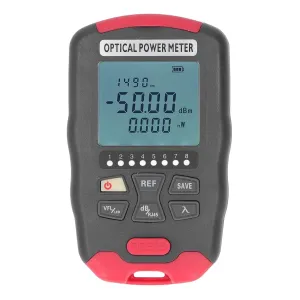 Optical Fiber Power Meter, Portable Fibre Optic Tester with LED Light, Professional Network Cable Tester for Communication Engineering, Broad Testing Capabilities, Multiple (‑70 to  10dBm)