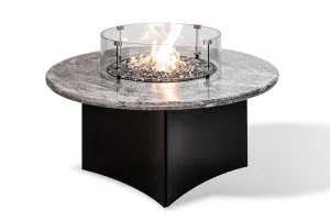 Oriflamme Gas Fire Pit Table Silver Tiger Granite