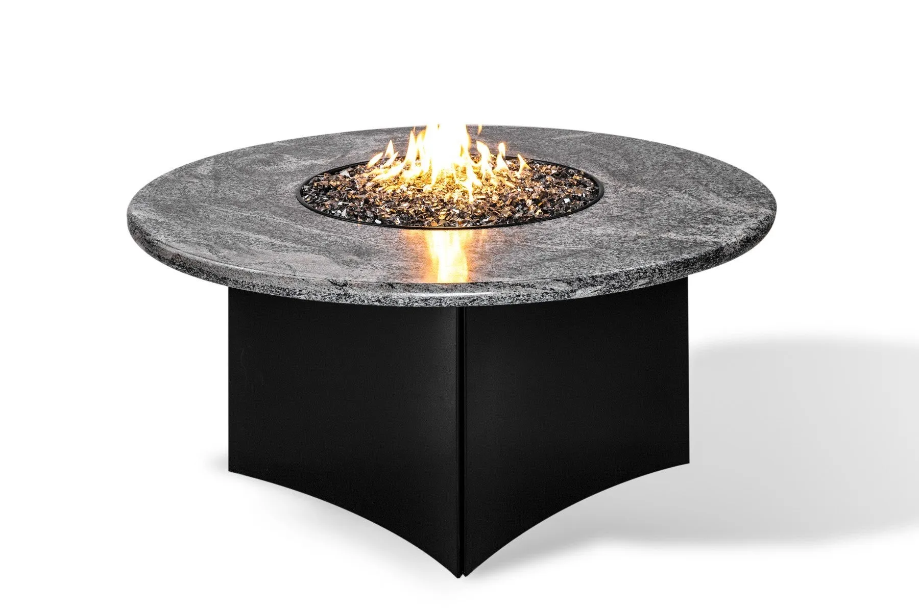 Oriflamme Gas Fire Pit Table Silver Tiger Granite