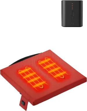 ORORO Portable Heated Cushion with Battery, USB Heated Seat Cushion for Office Chair, Stadium (Charger Not Included)