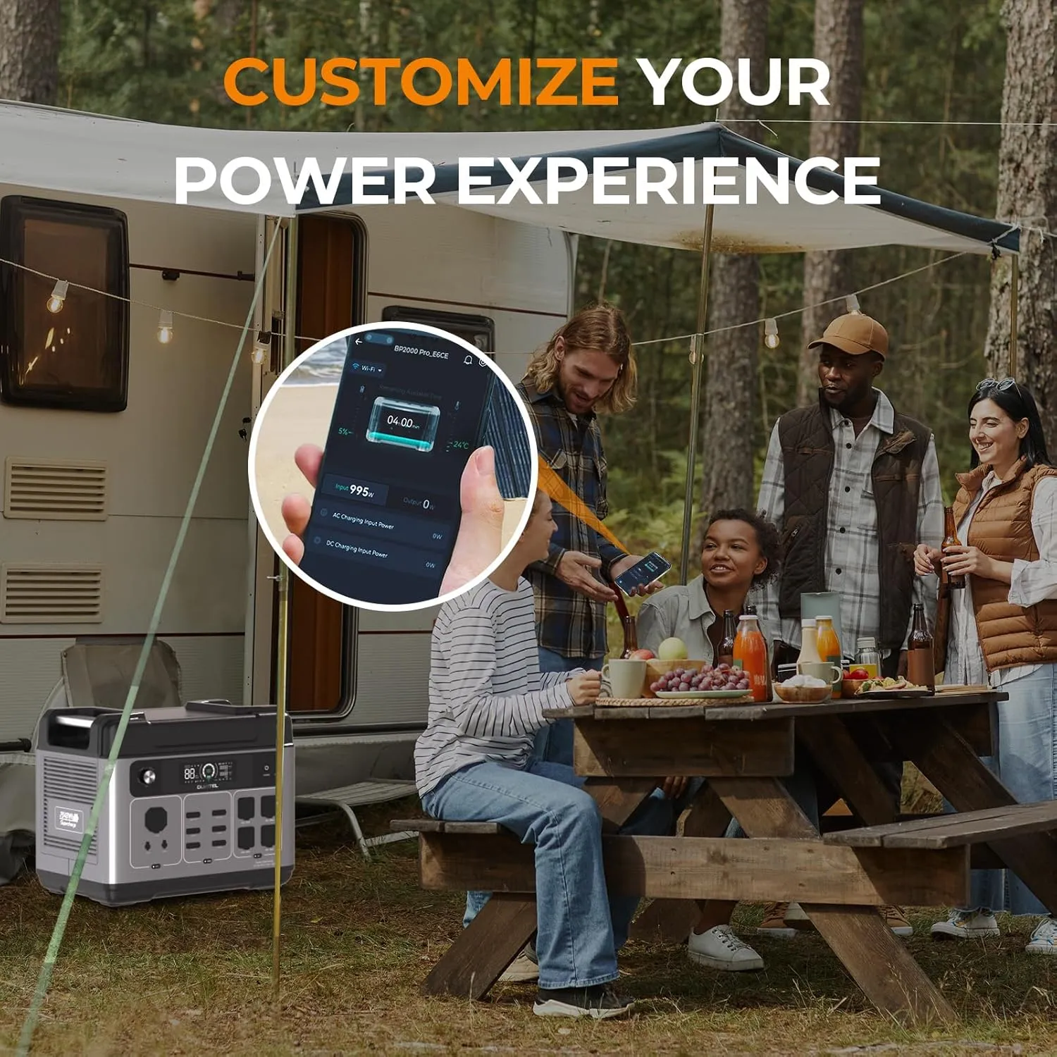 OUKITEL P2001 PLUS 2400W Portable Power Station, 2048Wh Large Capacity Solar Generator with 200W Solar Panel,LiFePO4 (LFP) Battery, AC/DC BMS Emergency Power Station for Home Backup, Camping