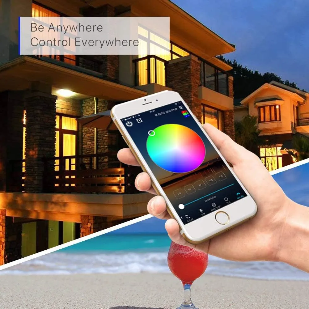 Outdoor Deck Lights Kit, 10 Pack 1.77" WiFi Recessed LED RGB Step Lights Low Voltage IP67 Waterproof Landscape Lighting for Deck, Stair, Railing, Soffit, Compatible with Alexa & Google Assistant