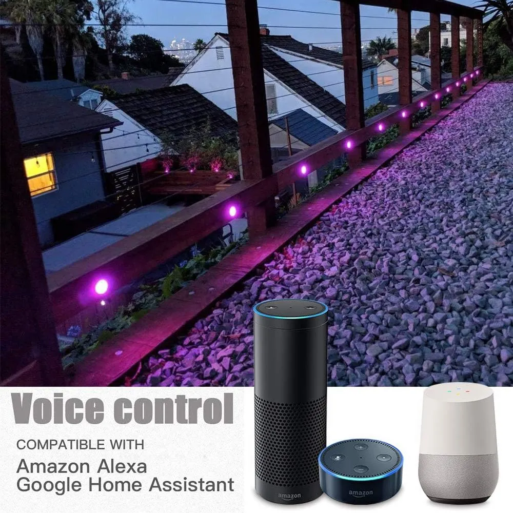 Outdoor Deck Lights Kit, 10 Pack 1.77" WiFi Recessed LED RGB Step Lights Low Voltage IP67 Waterproof Landscape Lighting for Deck, Stair, Railing, Soffit, Compatible with Alexa & Google Assistant