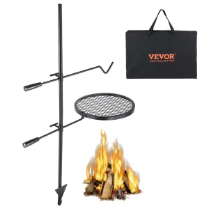 Outdoor Fire 360° Duty Portable Adjustable Direct shipping Fire for Pit Grill Steel Campfire Pits, Grill, Swivel BBQ Racks Grates, Open Equipment, Fire Cooking Outdoor Fire Camping VEVOR Heavy over Camp Grate Massive discount Grill
