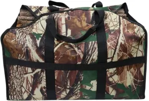 Outdoor Storage Bag,Log Tote Bag, Large Capacity Firewood Carrier Bag Log Tote Woodpile Rack Carrying Wood Holder with Handles ForPicnic Camping Outdoor(Camouflage)