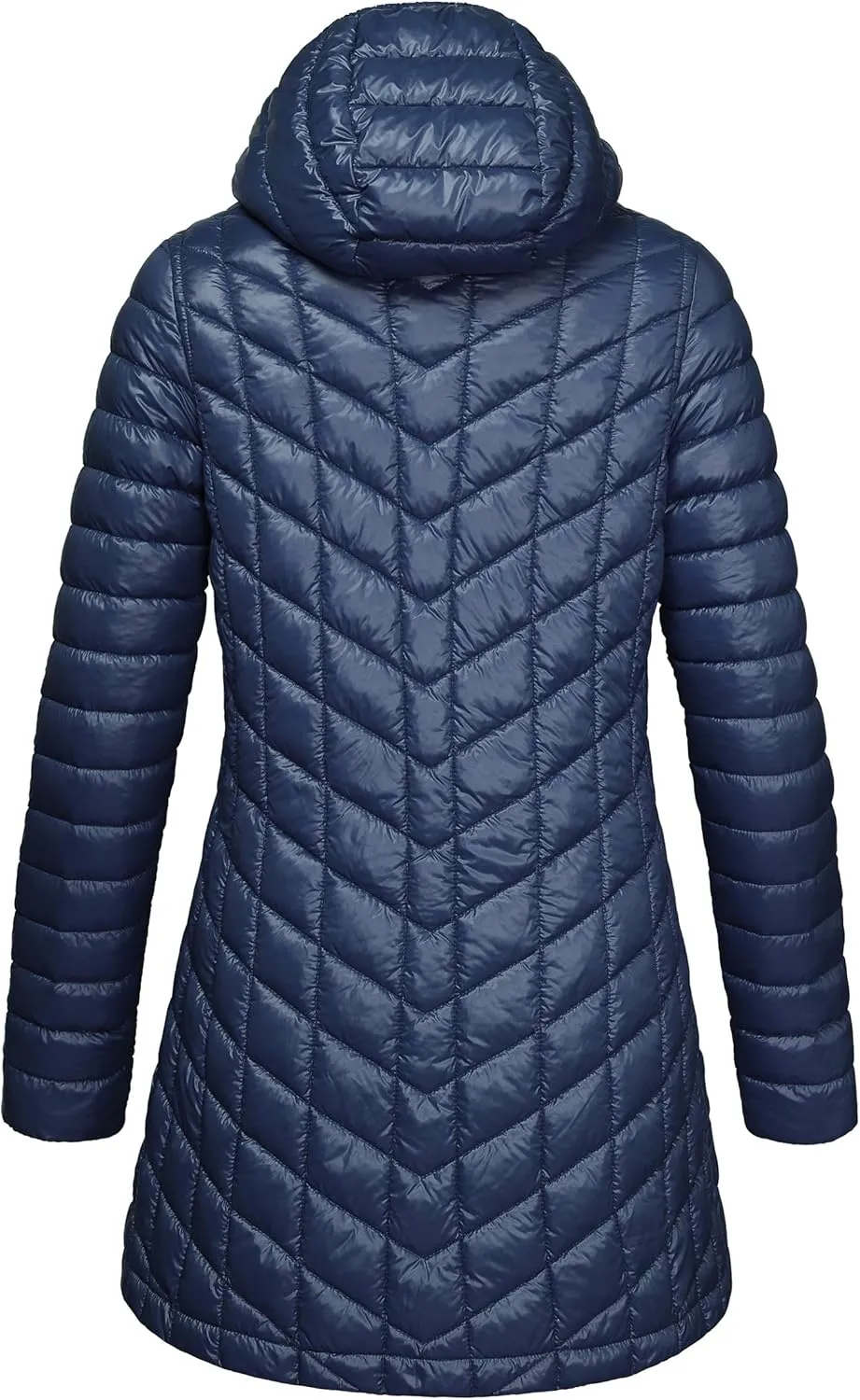 Outdoor Ventures Women's Maryan Hooded Ultra Lightweight Warm Thermolite Long Puffer Coat