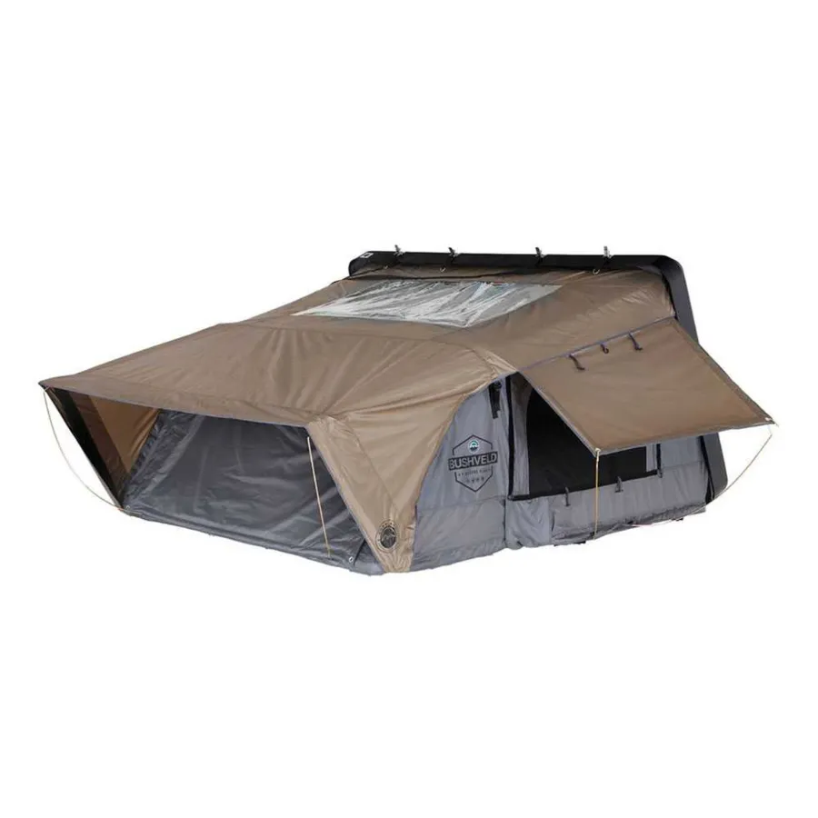 OVS HD Bushveld Cantilever Hard Shell Roof Top Tent Grey Body & Tan Rainfly