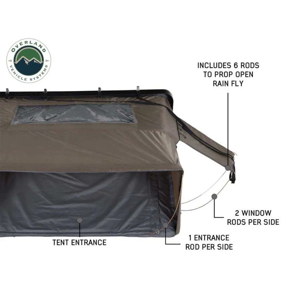 OVS HD Bushveld Cantilever Hard Shell Roof Top Tent Grey Body & Tan Rainfly