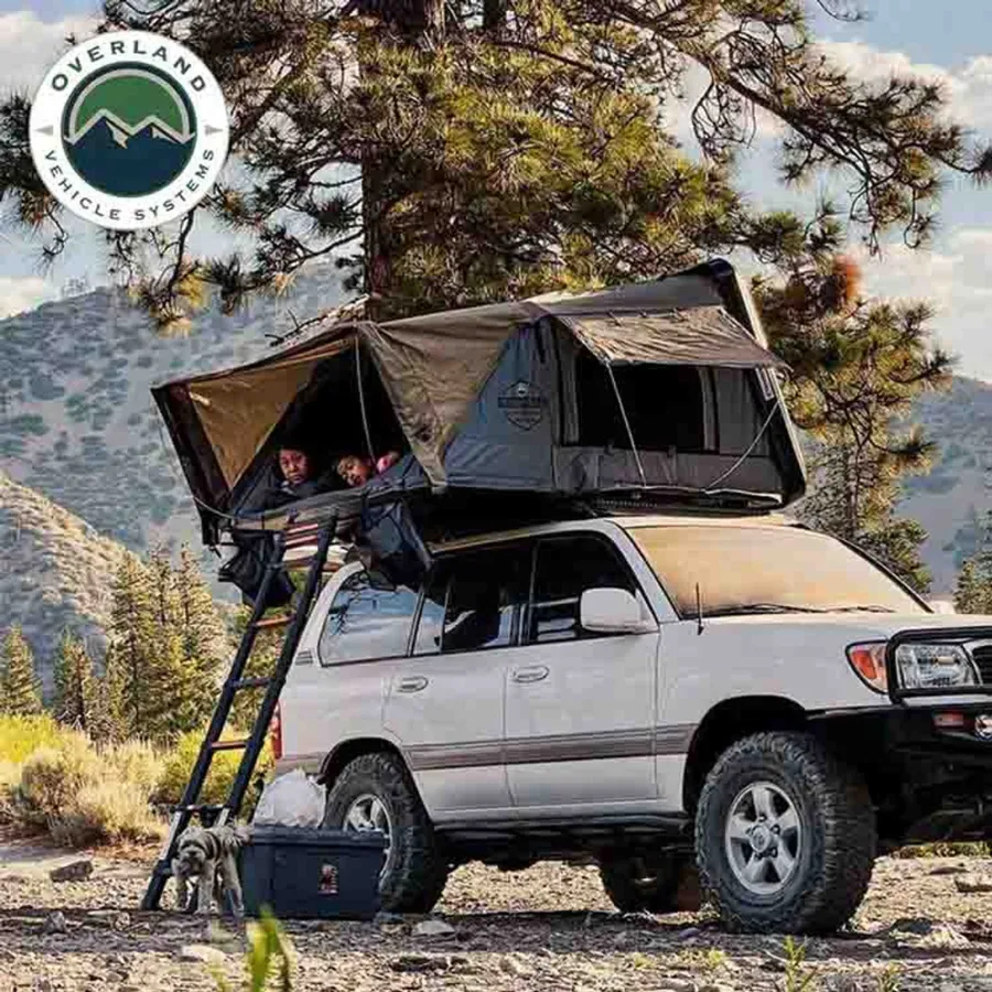 OVS HD Bushveld Cantilever Hard Shell Roof Top Tent Grey Body & Tan Rainfly