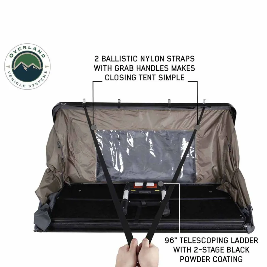 OVS HD Bushveld Cantilever Hard Shell Roof Top Tent Grey Body & Tan Rainfly