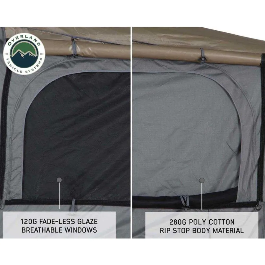OVS HD Bushveld Cantilever Hard Shell Roof Top Tent Grey Body & Tan Rainfly