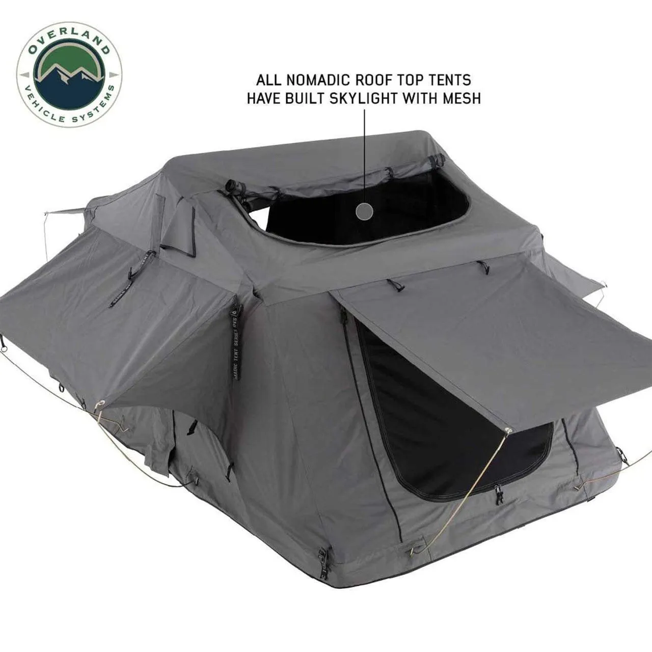 OVS N2S Nomadic 2 Standard Roof Top Tent Gray Body Green Rainfly