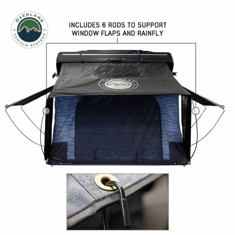 OVS XD Everest Cantilever Aluminum Hard Shell Roof Top Tent, Blue Body & Black Rainfly