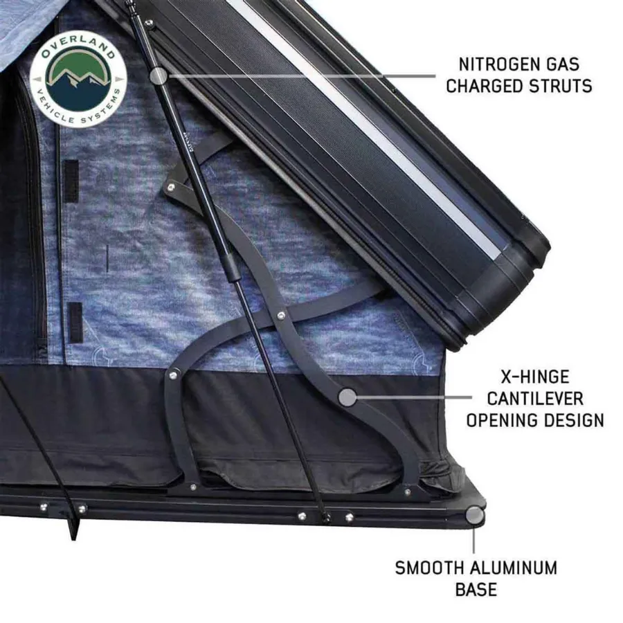 OVS XD Everest Cantilever Aluminum Hard Shell Roof Top Tent, Blue Body & Black Rainfly