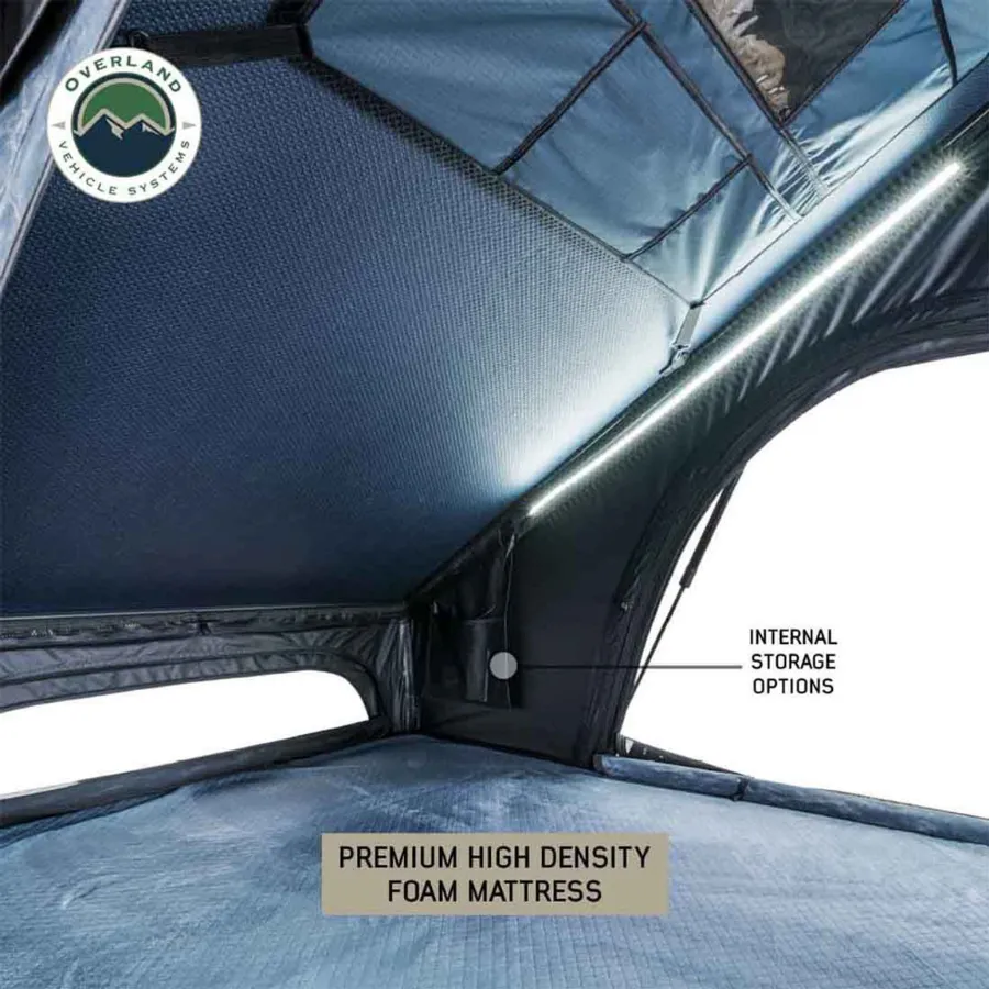 OVS XD Lhotse Clam Shell Aluminum Hard Shell Roof Top Tent, Blue Body & Black Rainfly