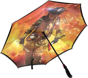 Oyihfvs Automatic Double Layer Inverted Umbrella, Auto Open/Close Windproof UV Durable Parasol, Rain Sun Umbrella for Men Women Outdoor