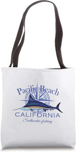 Pacific Beach California Sailfish Billfish Marlin Saltwater Tote Bag