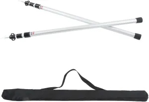 Pack of 2 Camping Tent Poles Adjustable 95 to 235 Cm Large Telescopic Aluminum Alloy Support Poles with Storage Bag for Hiking and Backpacking