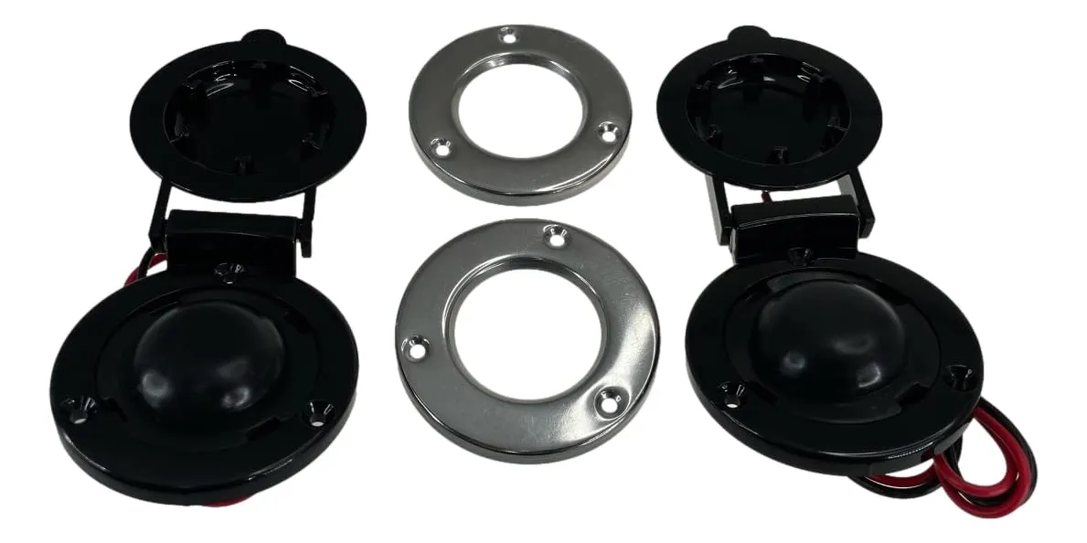 Pactrade Marine Boar Anchor Windlass Winch Foot Compact Switch Black 1 Pair Up and Down 12/24V 5A Hardware (Black Housing with Stainless Steel Rim)