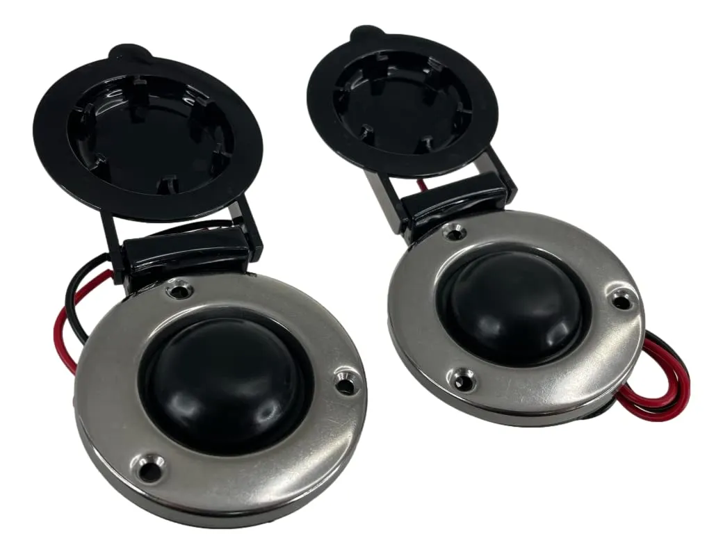 Pactrade Marine Boar Anchor Windlass Winch Foot Compact Switch Black 1 Pair Up and Down 12/24V 5A Hardware (Black Housing with Stainless Steel Rim)