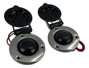 Pactrade Marine Boar Anchor Windlass Winch Foot Compact Switch Black 1 Pair Up and Down 12/24V 5A Hardware (Black Housing with Stainless Steel Rim)