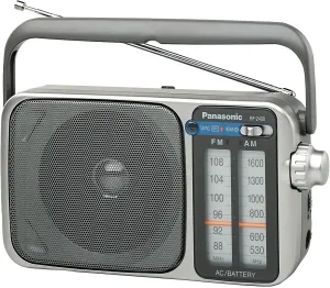 Panasonic Portable AM / FM Radio, Battery Operated Analog Radio, AC Powered, Silver (RF-2400D)