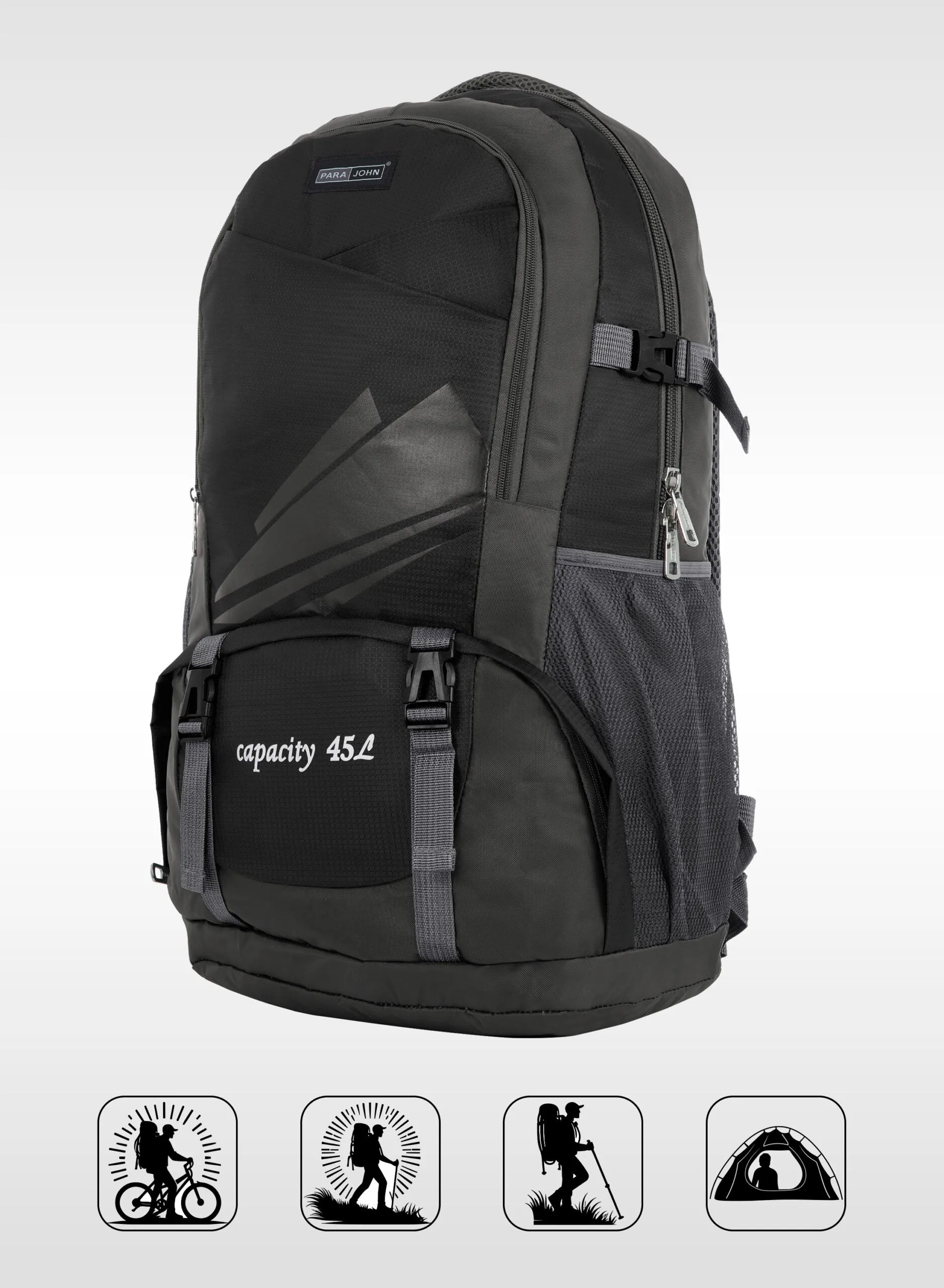 Para John Mountain Backpack - Rugged and Versatile -  BLACK