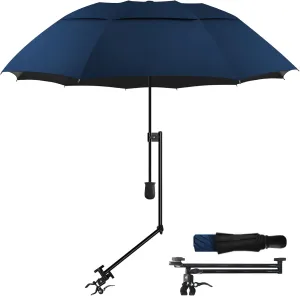 Patio Umbrellas UPF 50  360 ° Adjustable Shade Umbrella,Beach Umbrella with Universal Clamp,Beach Clamp on Umbrella,suitable for Patio,beach chairs,golf carts, wheelchairs,carts,bleachers,camping and fishing