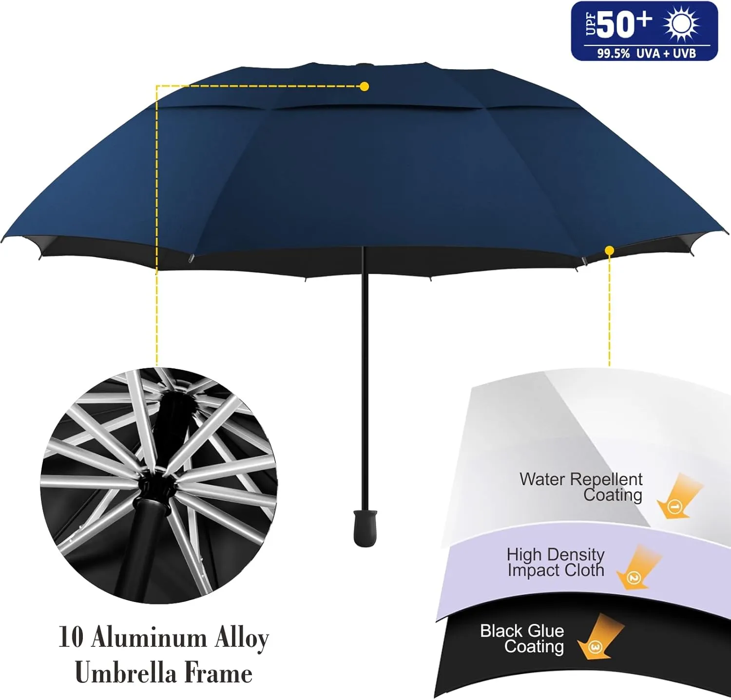Patio Umbrellas UPF 50  360 ° Adjustable Shade Umbrella,Beach Umbrella with Universal Clamp,Beach Clamp on Umbrella,suitable for Patio,beach chairs,golf carts, wheelchairs,carts,bleachers,camping and fishing