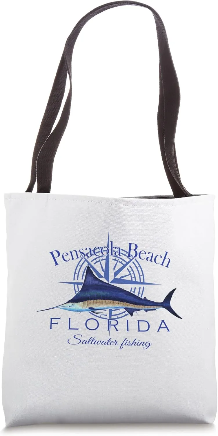 Pensacola Beach Florida Sailfish Billfish Saltwater Fishing Tote Bag