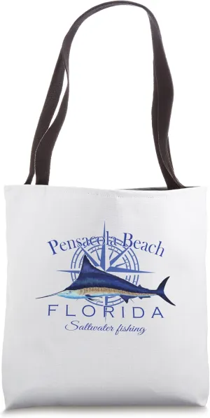 Pensacola Beach Florida Sailfish Billfish Saltwater Fishing Tote Bag