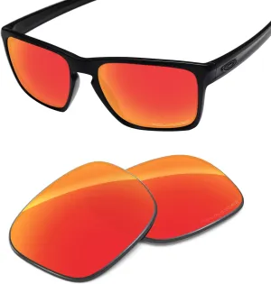 Performance Lenses Compatible with Oakley Sliver XL OO9341 | Sliver XL Asian Fit(AF) OO9346 Polarized Etched-Fire Red